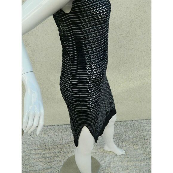 All Saints Sweater Dress Black Metallic Open Knit Fishnet Sexy Sheer Size 2 - Picture 6 of 8